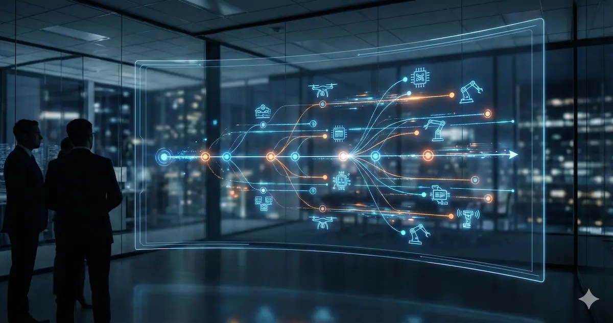 Futuristic dashboard demonstrating Agentic Project Management and autonomous AI workflows in 2026.